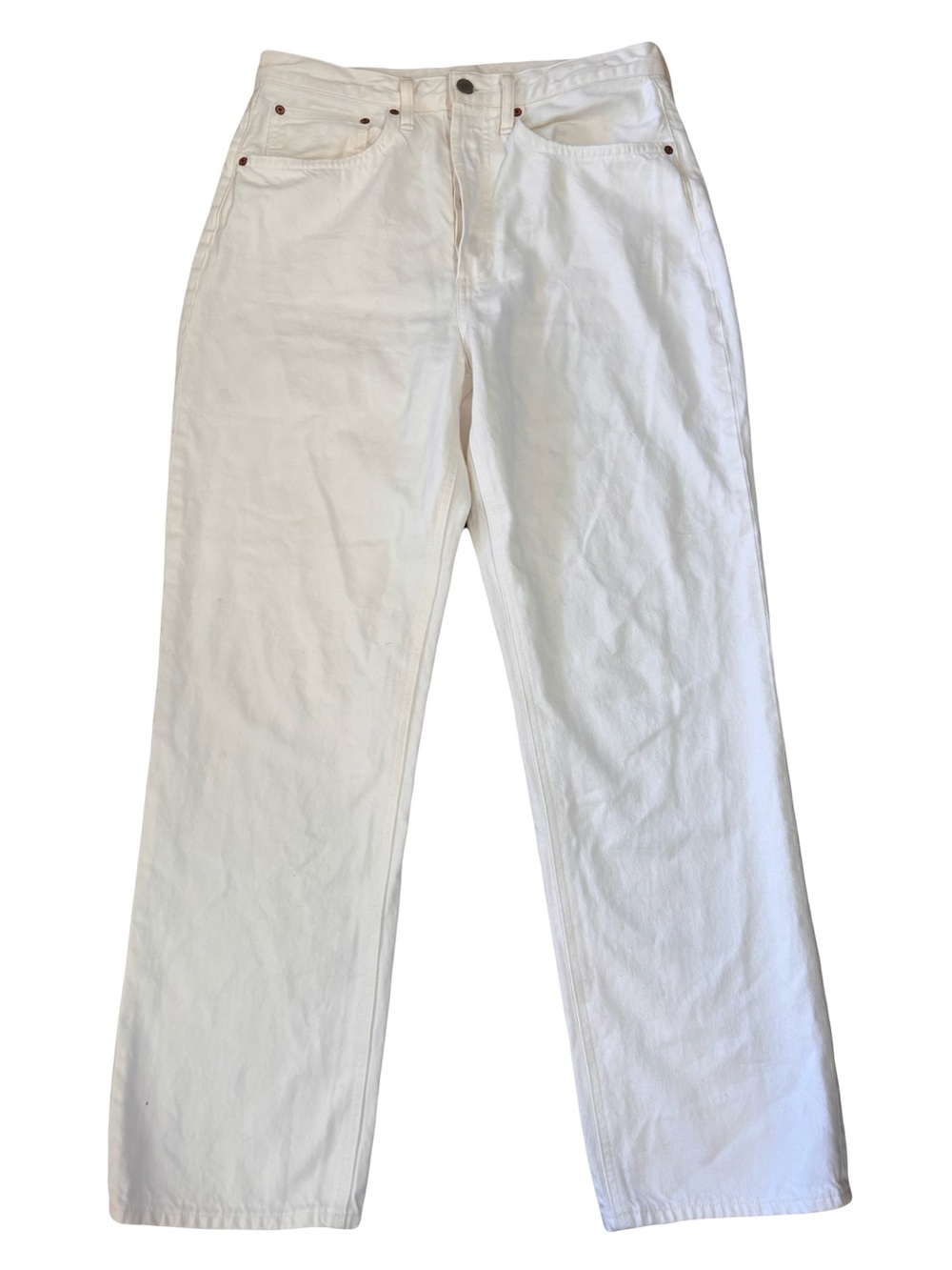 Denim Forum White Straight Leg Jeans - Women's